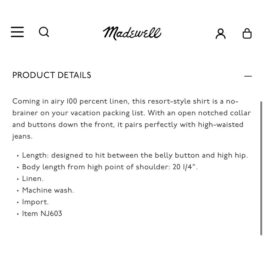 New Madewell 100% Linen Resort Shirt in Eyelet White Size M - Picture 4 of 10
